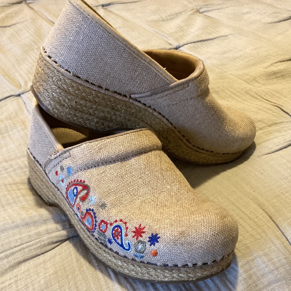 Dansko clogs with jute